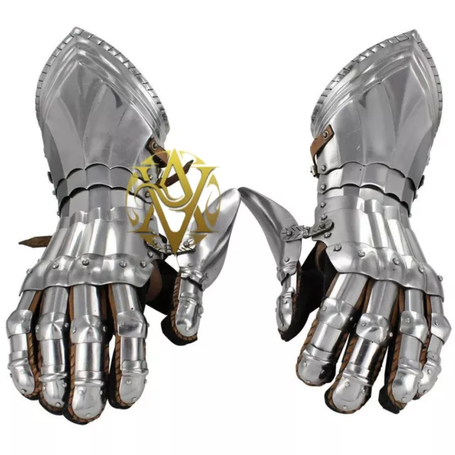 Knight Warrior Battle worn Armor Steel Gauntlets/ Gloves the Last Kingdom Props