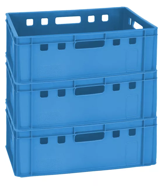 3 GastlandoBox Gemüsekiste Lagerkiste Stapelbox E2 60x40 blau neu Gastlando