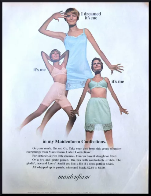 1969 MAIDENFORM BRA Underwear Tric-o-Lastic Vintage Print Ad
