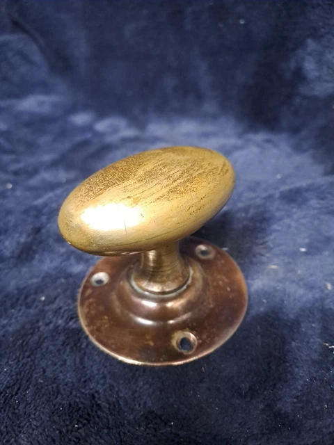 Antique Reclaimed Salvage Original Victorian Copper Bronze Oval Door Knob