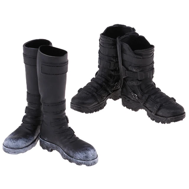 Bottes creuses noires à l'échelle 1/6 pour figurine de soldat