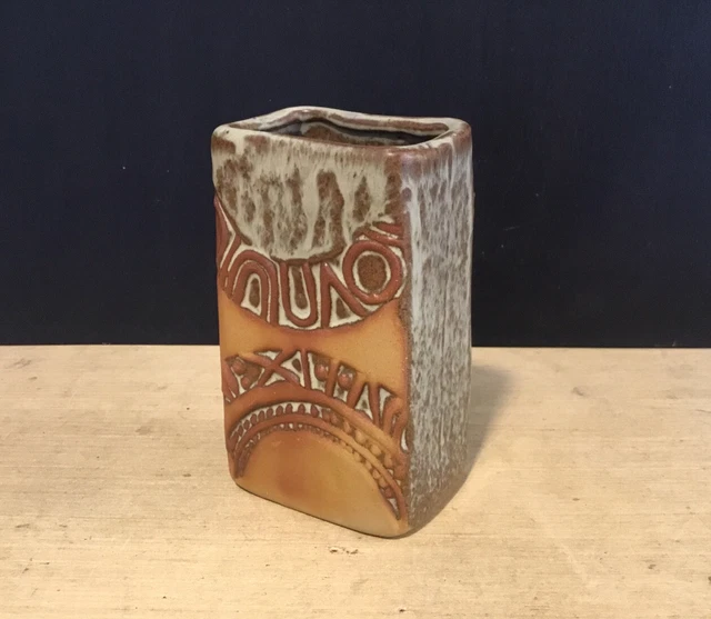 VINTAGE LOUIS HUDSON STUDIO POTTERY SLAB VASE 1970s CORNWALL