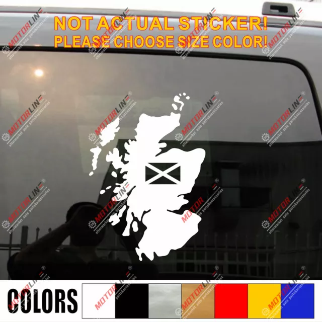 Flag and Map of Scotland Decal Sticker Car Vinyl pick size color Scottish