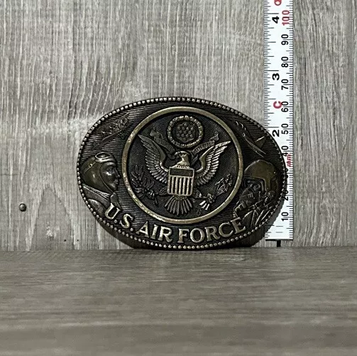 US air force United Stated Military vintage solid brass ADM belt buckle