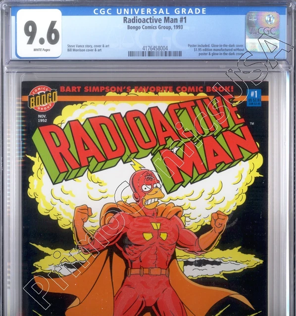 PRIMO:  RADIOACTIVE MAN #1 Homer Bart Simpsons 1993 Bongo comics NM+ 9.6 CGC