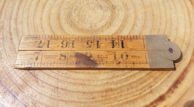 Vintage Rabone No. 1167 Boxwood & Brass 4 Fold 2ft Rule.