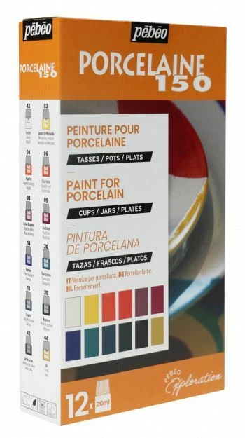 Pebeo Porcelaine 150 Cerámica Pintura Exploración Set #1 12 x 20 ML