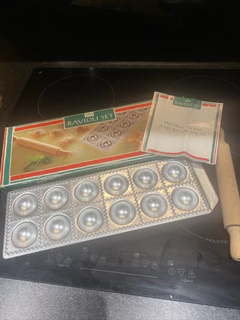 Set Ravioli Italiani Retro Vintage con Spilla Rotolabile Faggio