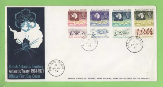 British Antarctic Territory 1971 Treaty set on First Day Cover Adelaide Island