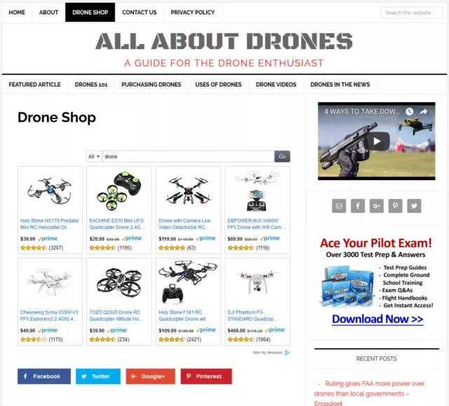 [NEW DESIGN] * DRONES * blog niche website business for sale AUTOMATIC CONTENT! 3