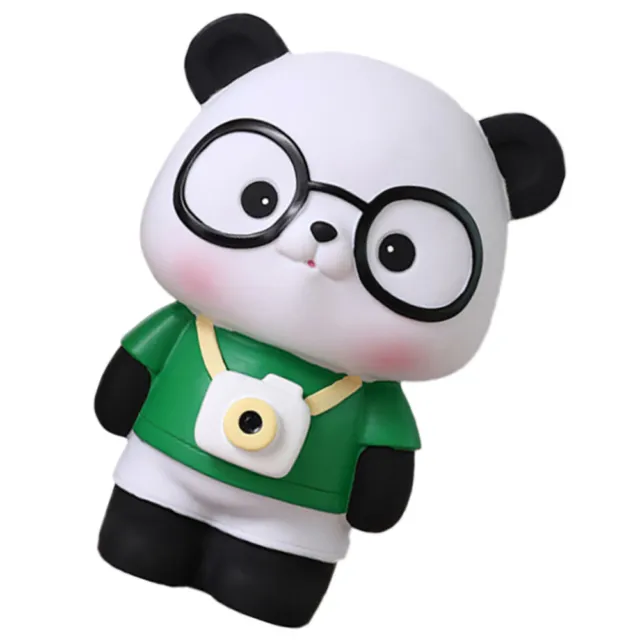 Panda Piggy Bank Figurine Statue Money Jar Cartoon Coin Large