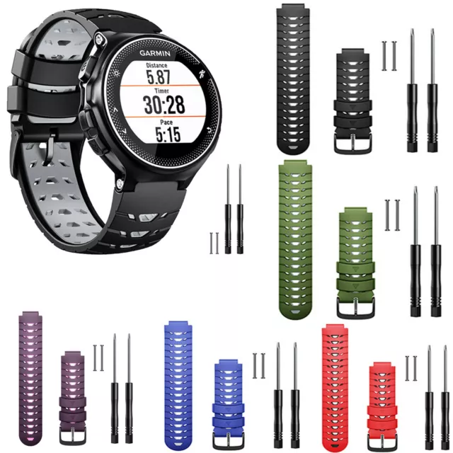 Bracelet de montre compatible avec Garmin Forerunner 235, bracelet de  rechange en silicone souple pour montre intelligente Garmin Forerunner 235/ 235 Lite/220/230/620/630/735XT, 6 pièces (multicolores) 