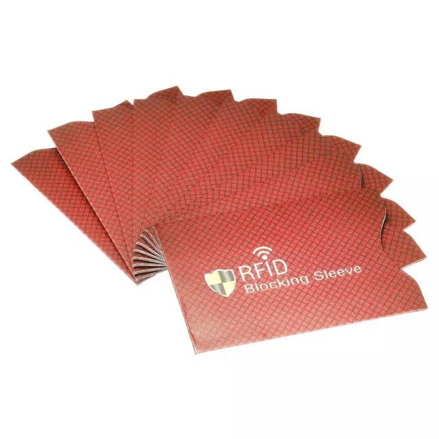 RFID Blocking Credit Card Sleeves Protect  NFC Holder Wine Red 10Pcs