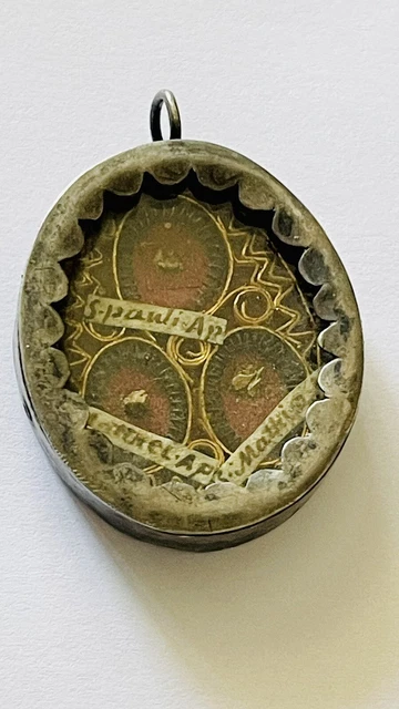 Medaglione Reliquiario 18 Secolo IN Argento Massiccio Non Di Punzone Ref 96054