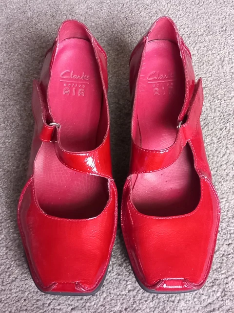 Clarks ladies red shoes on sale