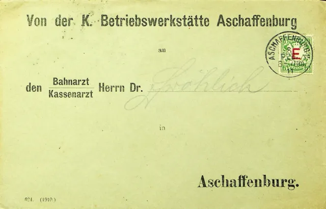 Sephil Deutschland Bayern 1911 5pf W / Zoll E " Ovpt Auf Abdeckung Von Und Sich