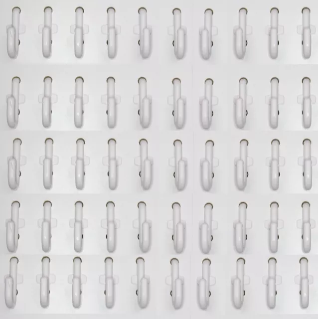 Plastic White J Hook Peg Board Hook Kit Garage 100 pieces PEGBOARD NOT INCLUDED 3