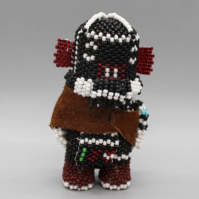 NATIVE AMERICAN BEADWORK-LEFT HANDED KACHINA by FERRELL ZEENA-HOPI