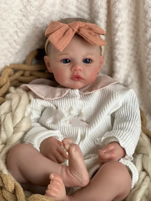 19" Realistic Newborn Baby Girl Vinyl Full Body Silicone Reborn Baby Dolls Wash