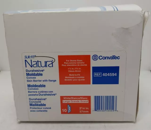 Convatec 404594 Sur-Fit Natura Durahesive Skin Barriers 2¼" Flange 1 Box/10