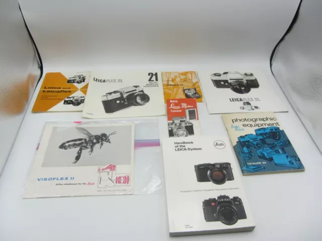 Lot of 9 Leica Leicaflex SLR Camera / Accessory Instruction Manual / Brochure