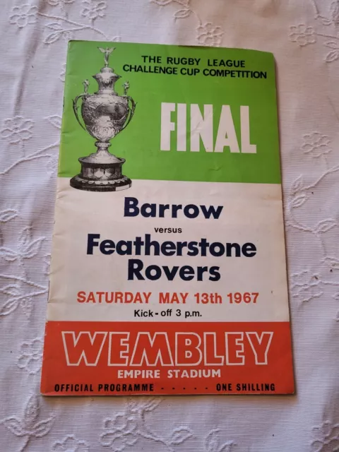 Rugby League Challenge Cup Final 1967:Barrow v Featherstone Rovers~Prog & Ticket