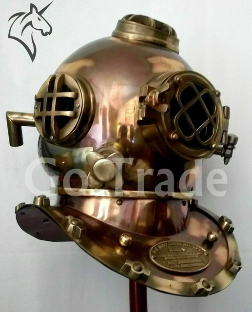 Porte-clés Vintage Casque De Plongée En Laiton - Réplique US Marine Mark V - Style Maritime
