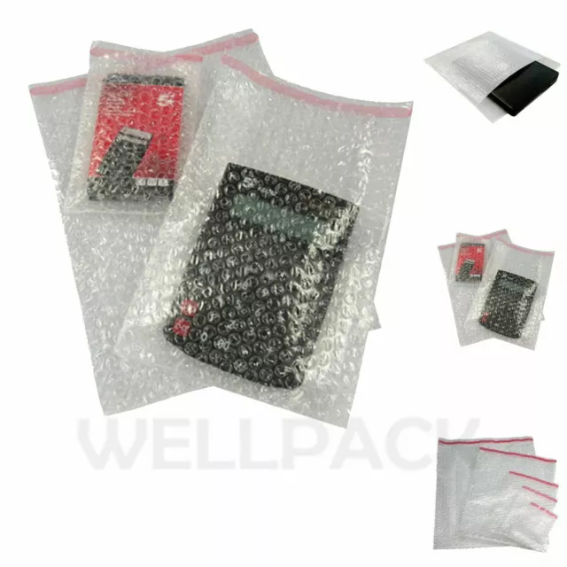 Clear Bubble Wrap Plain Pouches Peal & Seal Mailing Envelopes Packing Bags SIZE