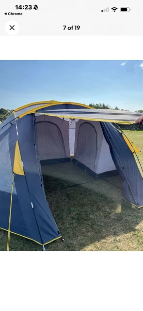 Tente Wynnster Corvus 8 Elite – 8 Places Avec Auvent – Bleue – Utilisée 1 Fois