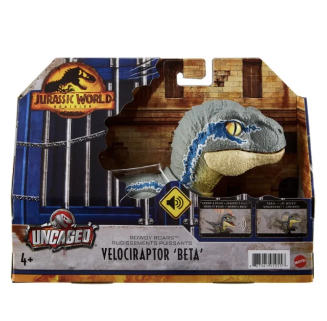 JURASSIC WORLD DOMINION Uncaged Rowdy Roars Velociraptor Blue Baby Beta