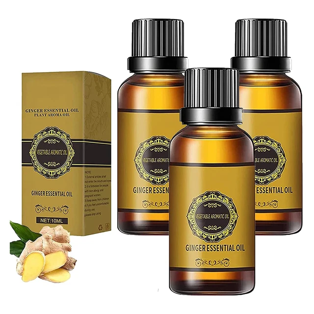 EELHOE Belly Drainage Ginger Oil Lymphatic Drainage Body Massage Natural 3-Pack