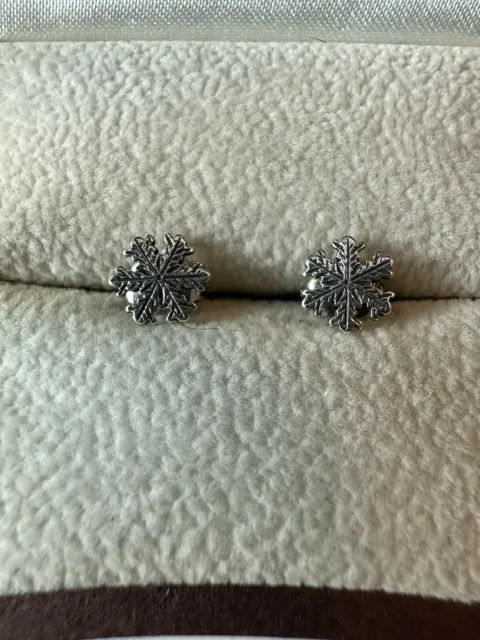 James Avery Snowflake Earrings Retired Sterling Silver