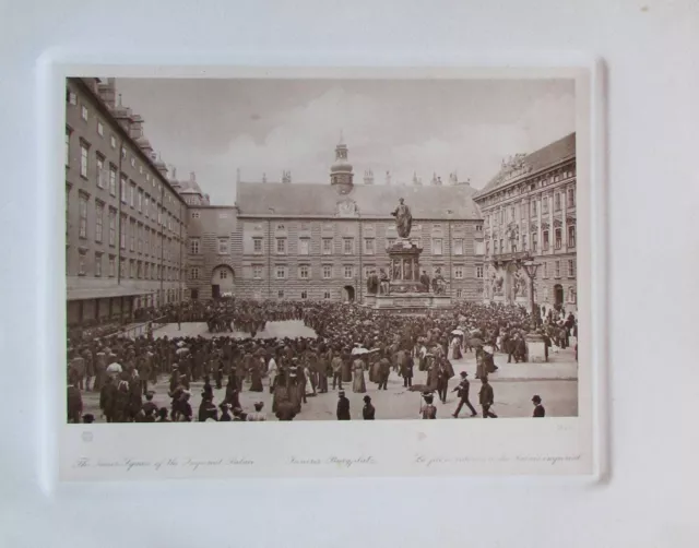 Heliogravur aus 1910 - Innerer Burgplatz Wien Österreich - Kunstblatt