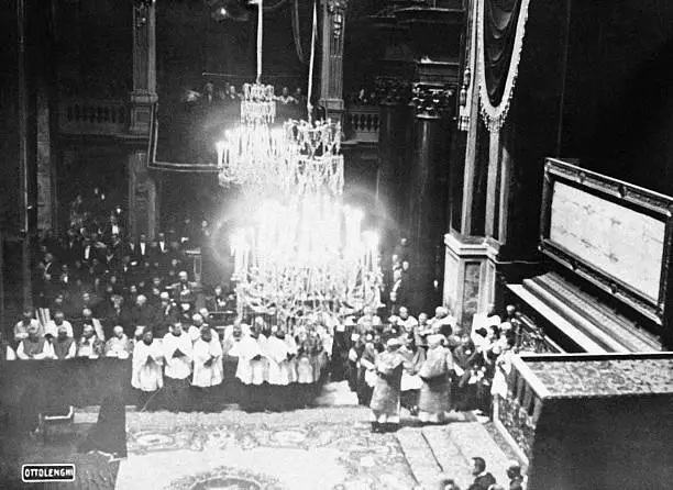 Ceremony exhibition Holy Shroud Cathedral Turin Italy May 5 1931 Old Photo