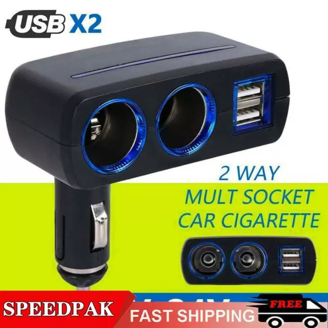 12V Car Cigarette Lighter Socket Adapter Dual USB Double Charger Splitter R0N4