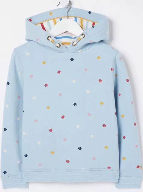 FatFace Girls Blue Flower All Over Print Hoodie In Various Sizes *BNWT*