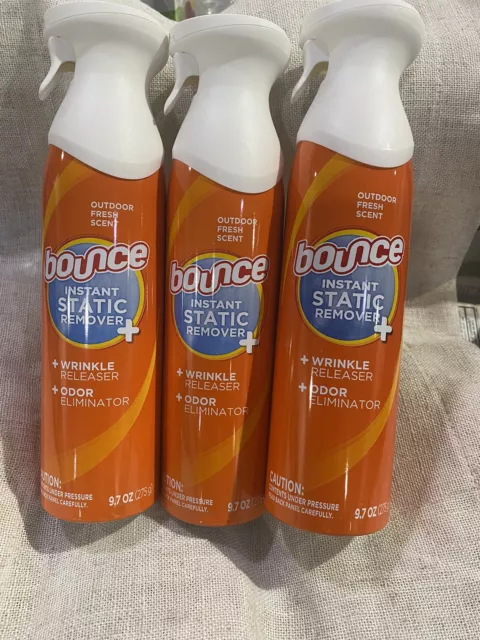 3 X Bounce 3 In 1 Anti Static Spray, Wrinkle Release, Odor Eliminator, 9.7oz