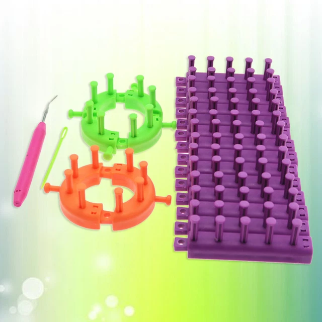 Juego de telares de punto mantas de coser chales de gancho redondo ajustable