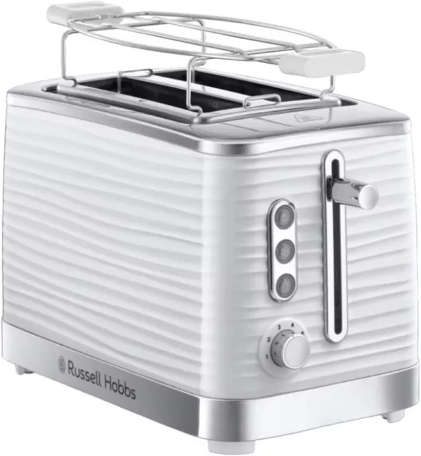 Russell Hobbs Grille Pain Fentes Extra Larges Inspire Blanc Design moderne