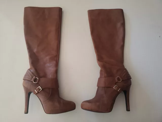 Jessica Simpson Leather Avern Bourbon Tall Boots  Size 10M