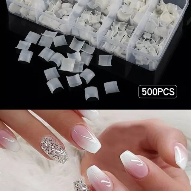 Women French Acrylic Fake Nails False Nail Tips UV Gel DIY