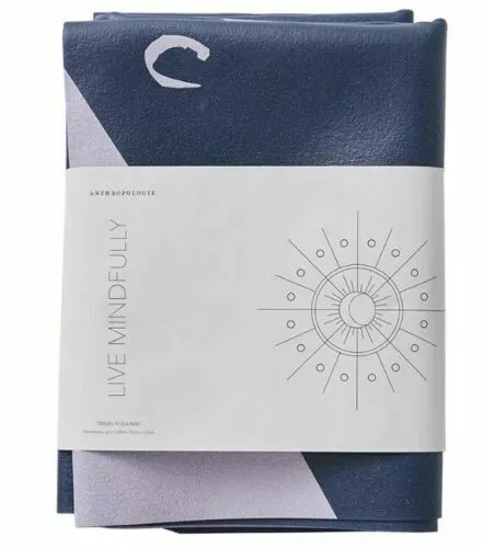 Anthropologie Live Mindfully Travel Yoga Mat NEW in package Blue Purple