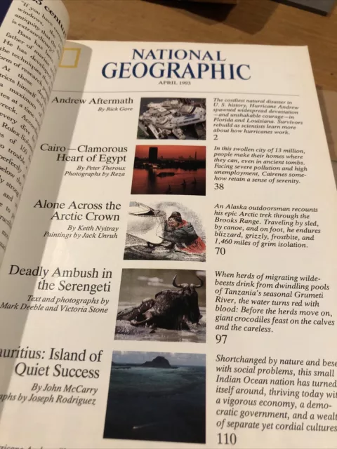 National Geographic Magazine April 1993 Andrew Aftermath Cairo Arctic Crown Croc 2