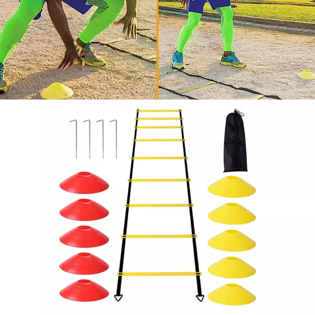 NEW 6M Agility Speed Sport Trainning Ladder Soccer Fitness Boxing Rungs&Bag Gym.