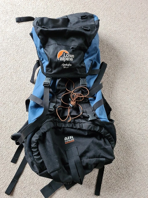LOWE ALPINE APPALACHIAN 60+15 Blue Blacl Air Cooled Backpack Rucksack Bag  Large £35.00 - PicClick UK