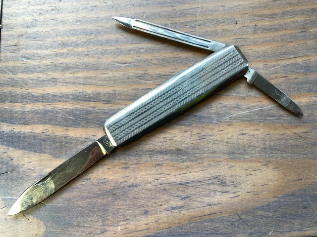 ANCIEN USTENSILE COUTEAU office Nogent Classic inox france manche bois