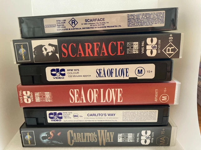 VHS PACINO BOXED Set .. Scarface ... Sea Of Lover .. Carlitos Way $45. ...