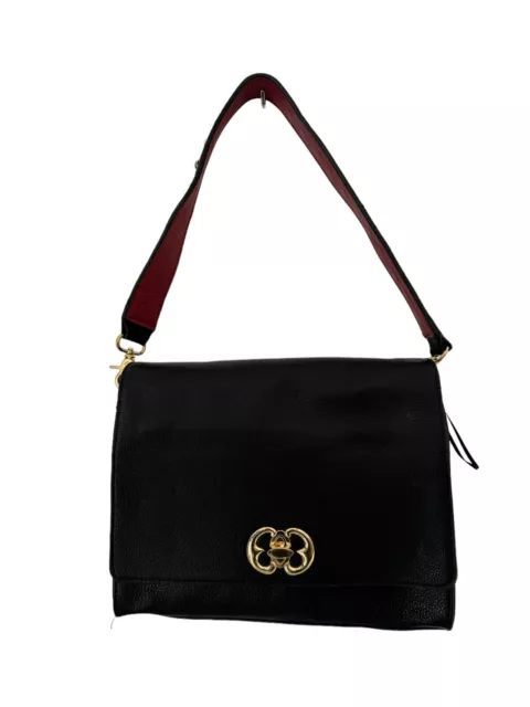 Emma Fox Purse Black Genuine Leather Saddle Bag Preppy Handbag Shoulder Bag