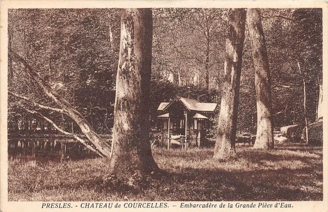 Cpa 95 Presles Chateau De Courcelles Embarcadere