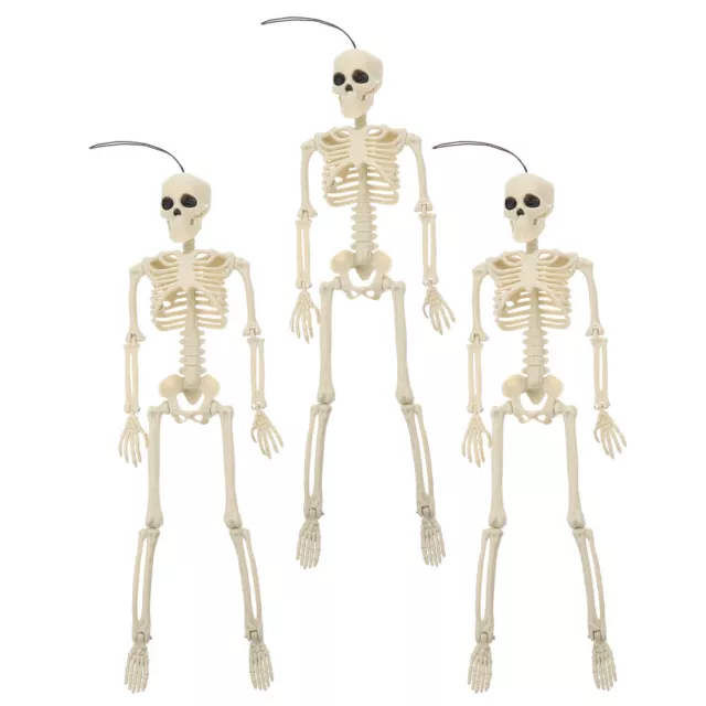 3 Pcs Human Skeleton Plastic Masquerade Decorations Halloween Hanging Toy Model